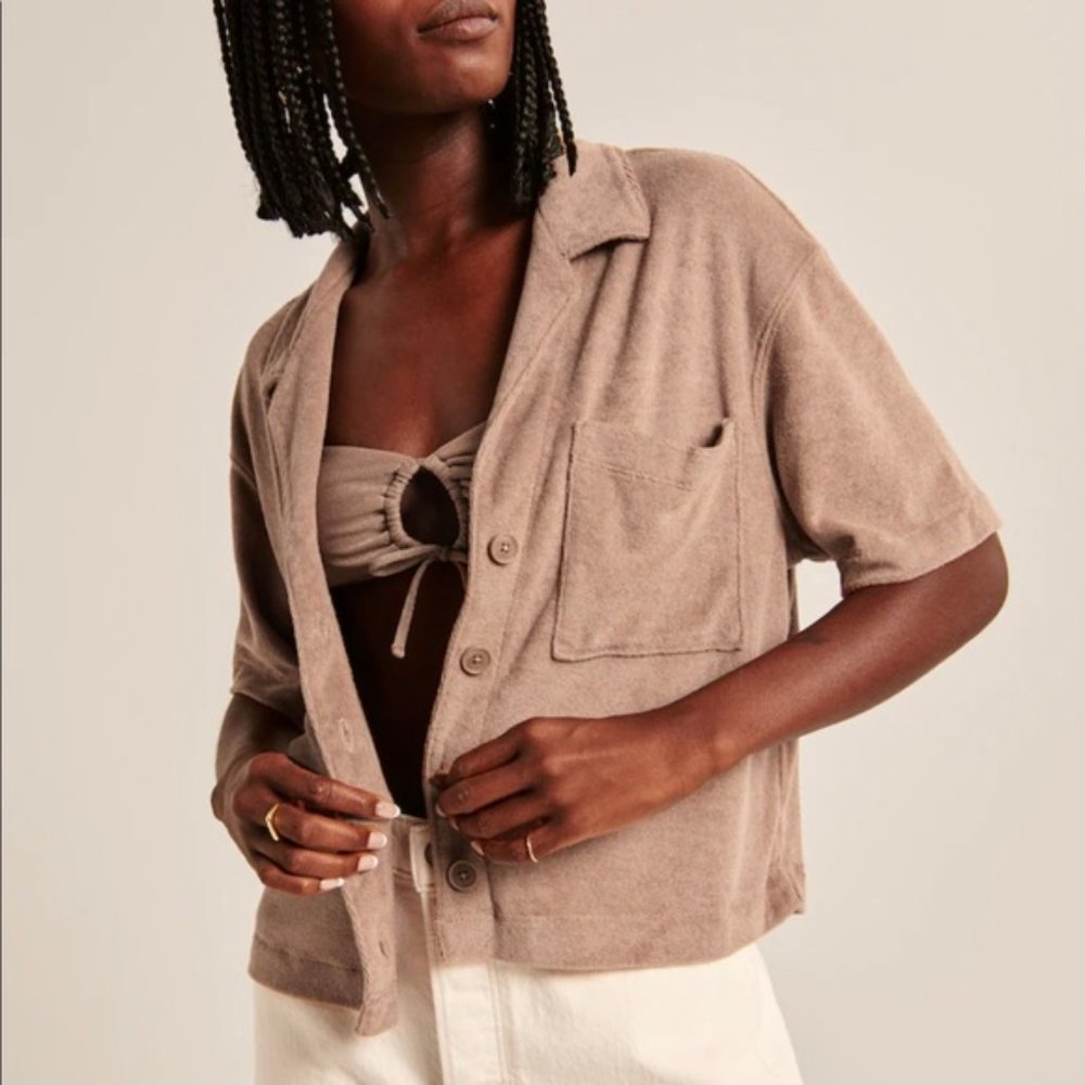 A&F Towel Terry Button-Through Shirt (XXS)